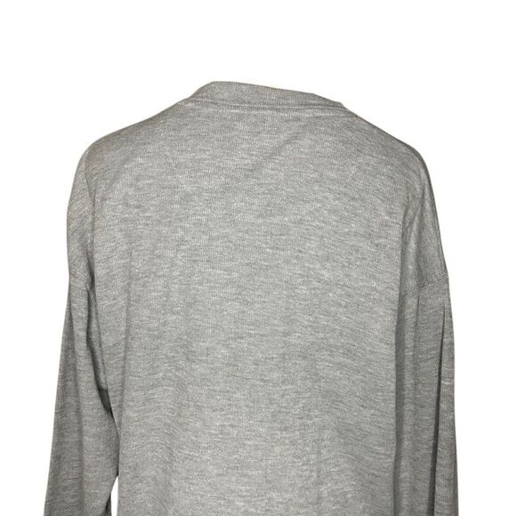 Bill Blass Sleepwear Gray Long Sleeve Henley Sleep Shirt Size L Button Up - Picture 6 of 13